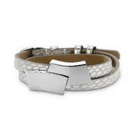 Victoria Victoria Ezüst színű bőr karkötő