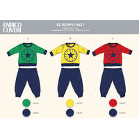  Enrico Coveri hosszú vékony baba pizsama - 100% pamut pizsama - piros-sötétkék - 86