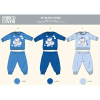  Enrico Coveri hosszú vékony baba pizsama - 100% pamut pizsama - középkék - 86