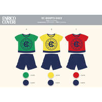  Enrico Coveri rövid ujjú nyári baba pizsama - 100% pamut pizsama - piros-sötétkék - 86