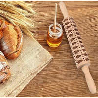 Homyl Karácsonyi mintás sodrófa, mintás nyújtófa, kekszmintázó sodrófa