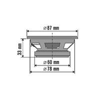SAL BK 087 autóhangszóró pár, 87 mm, 2 x 35 Wmax, 75 - 18.500 Hz, 85 dB, PEI magas tölcsér, cellulóz mélyközép kónusz