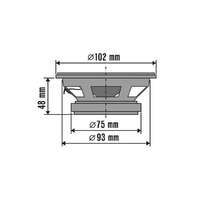 SAL BK 100 autóhangszóró pár, 100 mm, dupla kónusz, 2 x 45 Wmax, 4 Ohm, 55 - 19.000 Hz, 85 dB, PEI magas tölcsér, cellulóz mélyközép kónusz