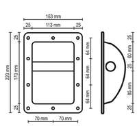 SAL HT 203 süllyesztett fogantyú hangfalhoz, fém, 220 x 163 x 60 mm