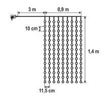 HOME KIN126DWW DOT LED-es fényfüggöny, 0,9 m, 126 db melegfehér DOT LED, állófényű, hálózati tápellátás, beltéri kivitel