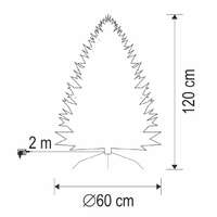 HOME KIX120LED LED-es műfenyő, 120 cm, optikai szálas, folyamatos színváltás, műanyag talp, hálózati tápellátás, beltéri kivitel