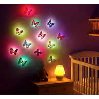  VilágÍtó pillangó lámpa, falra ragasztható pillangó lámpa, 4 db