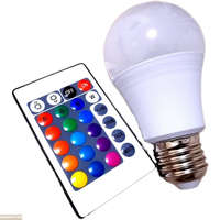  Távirányítós LED izzó, hangulat világítás, RGB, E27, 3W