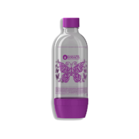 SODACO SODACO 500410 Szénsavasító flakon otthoni Basic és Royal szódagéphez, 1 liter, rózsaszín, pillangó minta