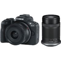 CANON CANON EOS R50 digitális fényképezőgép, fekete, RF-S 18-45 + RF-S 55-210mm F5-7.1 IS STM, EU26 (5811C023AA)