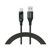 SAVIO SAVIO USB-A / USB Type-C prémium összekötő kábel kijelzővel, USB 2.0, 1 méter (CL-172)