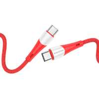 BOROFONE BOROFONE USB Type-C - Type-C töltőkábel, szövetborítás, max 60W, 3A, 1 méter, piros (BX60R)