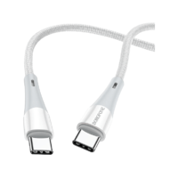 BOROFONE BOROFONE USB Type-C - Type-C töltőkábel, szövetborítás, max 60W, 3A, 1 méter, fehér (BX60W)