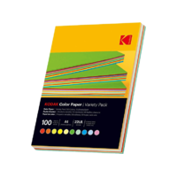 KODAK KODAK színes papír otthoni és irodai nyomtatáshoz, 10 kevert szín, 80g, A4, 100 db (KO-9891300)