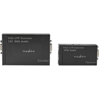NEDIS NEDIS VGA extender szett, D-SUB VGA és audio jeltovábbító, max 300 méter, UTP, fekete (CREP5930BK)