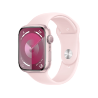 APPLE APPLE Watch Series 9 GPS, 45mm, pink alumíniumtok, világos rózsaszín sportszíj, S/M (MR9G3QH/A)