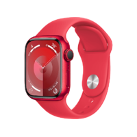 APPLE APPLE Watch Series 9 GPS, 41mm, piros alumíniumtok, piros sportszíj, S/M (MRXG3QH/A)