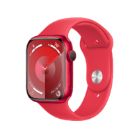 APPLE APPLE Watch Series 9 GPS, 45mm, piros alumíniumtok, piros sportszíj, M/L (MRXK3QH/A)