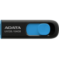 ADATA ADATA UV128 64GB Pendrive, USB 3.2, fekete-kék (AUV128-64G-RBE)