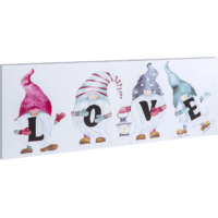 FAMILY DECOR FAMILY DECOR LED-es fali kép, "LOVE" manók, 70 x 30 cm, 6 LED, melegfehér (58477)