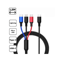 CELLECT CELLECT 3-in-1 töltőkábel, micro USB + Type-C + lightning, 1.2 m (MDCU-3IN1-TYPEC)
