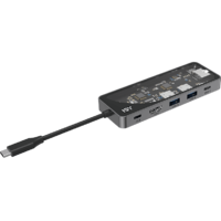 ISY ISY IAD 1024-2 USB 3.1 Type-C multiport adapter, HDMI, LAN, 2x USB-A, USB-C PD 100W, átlátszó (2V225518)