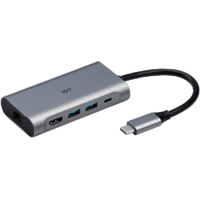ISY ISY IAD-1022-1 USB 3.1 Type-C Multiport adapter, 1x 4K HDMI, 2xUSB-A, 1x LAN, 1xUSB-C (2V225517), szürke