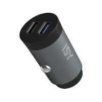 ISY ISY ICC-5030-CC autós töltő, mini, 2 db USB-C csatlakozóval (2V215718), fekete