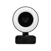 ISY ISY IW-1080-1 FullHD webkamera, beépített LED körvilágítás (2V225526), fekete