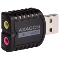 AXAGON AXAGON USB 2.0 HQ Audio külső hangkártya, 2x 3,5mm sztereó jack, mikrofon bemenet, audio kimenet (ADA-17)
