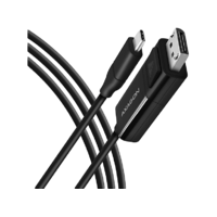 AXAGON AXAGON USB Type-C - DisplayPort v1.2 összekötő kábel, 4K60Hz, 1,8 méter, DP Alt Mode, fekete (RVC-DPC)