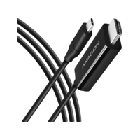 AXAGON AXAGON USB Type-C - HDMI v1.4 összekötő kábel, 4K30Hz, 1,8 méter, DP Alt Mode, fekete (RVC-HI14C)