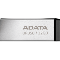 ADATA ADATA UR350 USB Pendrive, 32GB, USB 3.2 Gen1, 100/100 MB/s, fémház, fekete-ezüst (UR350-32G-RSR/BK)