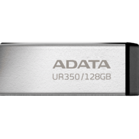 ADATA ADATA UR350 USB Pendrive, 128GB, USB 3.2 Gen1, 100/100 MB/s, fémház, fekete-ezüst (UR350-128G-RSR/BK)