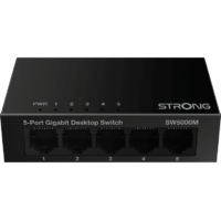 STRONG STRONG 5 portos asztali Gigabit Switch, fém ház, fekete (SW5000M)