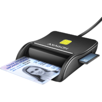 AXAGON AXAGON USB 2.0 külső Smart kártya és memóriakátya olvasó, SD, microSD, Smart Card, SIM, fekete (CRE-SM3SD)