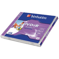 VERBATIM VERBATIM DVD+R lemez 4,7 GB 16x, normál tok, matt nyomtatható felület