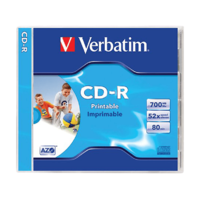 VERBATIM VERBATIM CD-R lemez 700 MB 52x, normál tok, matt nyomtatható felület