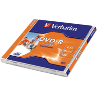 VERBATIM VERBATIM DVD-R lemez 4,7 GB 16x, normál tok, matt nyomtatható felület
