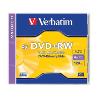 VERBATIM VERBATIM DVD+RW újraírható lemez 4,7 GB 4x, normál tokban, SERL