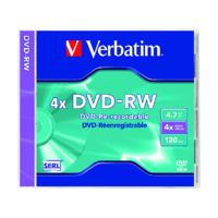 VERBATIM VERBATIM DVD-RW újraírható lemez 4,7 GB 4x, normál tokban, SERL