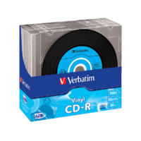 VERBATIM VERBATIM CD-R lemez 700 MB 52x, vékony tok, "Vinyl", 10db/csomag