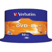VERBATIM VERBATIM DVD-R lemez 4,7 GB 16x, 50db hengeren AZO