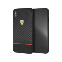 FERRARI FERRARI On Track Racing Shield iPhone XR puha gumi tok, fekete (FESBOHCI61BK)