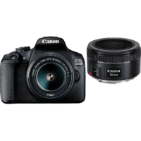 CANON CANON EOS 2000D DSLR fényképezőgép + 18-55 mm IS II + 50 mm f/1.8 STM Kit (2728C022)