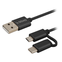 SAVIO SAVIO CL-128 2in1 USB - Micro USB/Type-C kábel