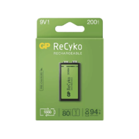 GP GP ReCyko NiMH Tölthető akkumulátor, 6LR61 (9V) 200mAh, 1db (B2152)