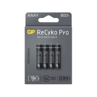 GP GP ReCyko Pro NiMH tölthető akkumulátor, HR03 (AAA) 800mAh, 4db (B22184)