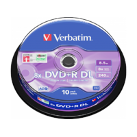 VERBATIM VERBATIM DVD+R Double Layer kétrétegű lemez, 8,5 GB, 10 db hengeren (43666)