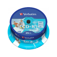 VERBATIM VERBATIM CD-R nyomtatható lemez, 700 MB, 25 db hengeren (43439)